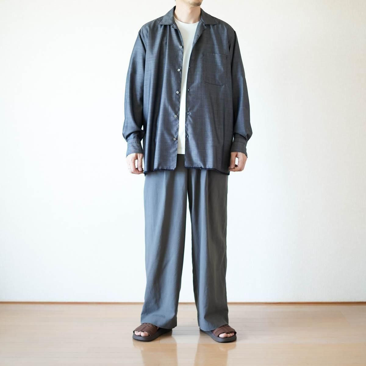 OPEN COLLAR FRINGE HWOOL SILK