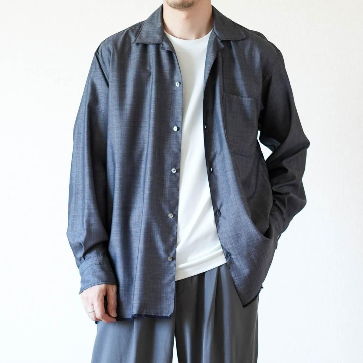 OPEN COLLAR FRINGE HWOOL SILK