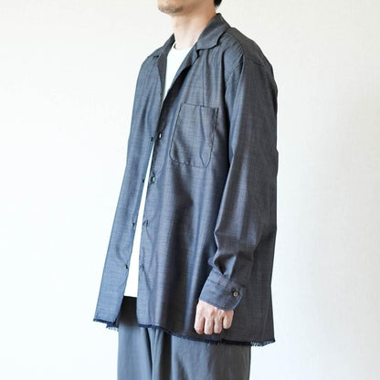 OPEN COLLAR FRINGE HWOOL SILK