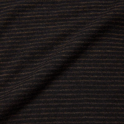 SUPER FINE WOOL COTTON TURTLE-NECK TOP (BROWN × BLACK)
