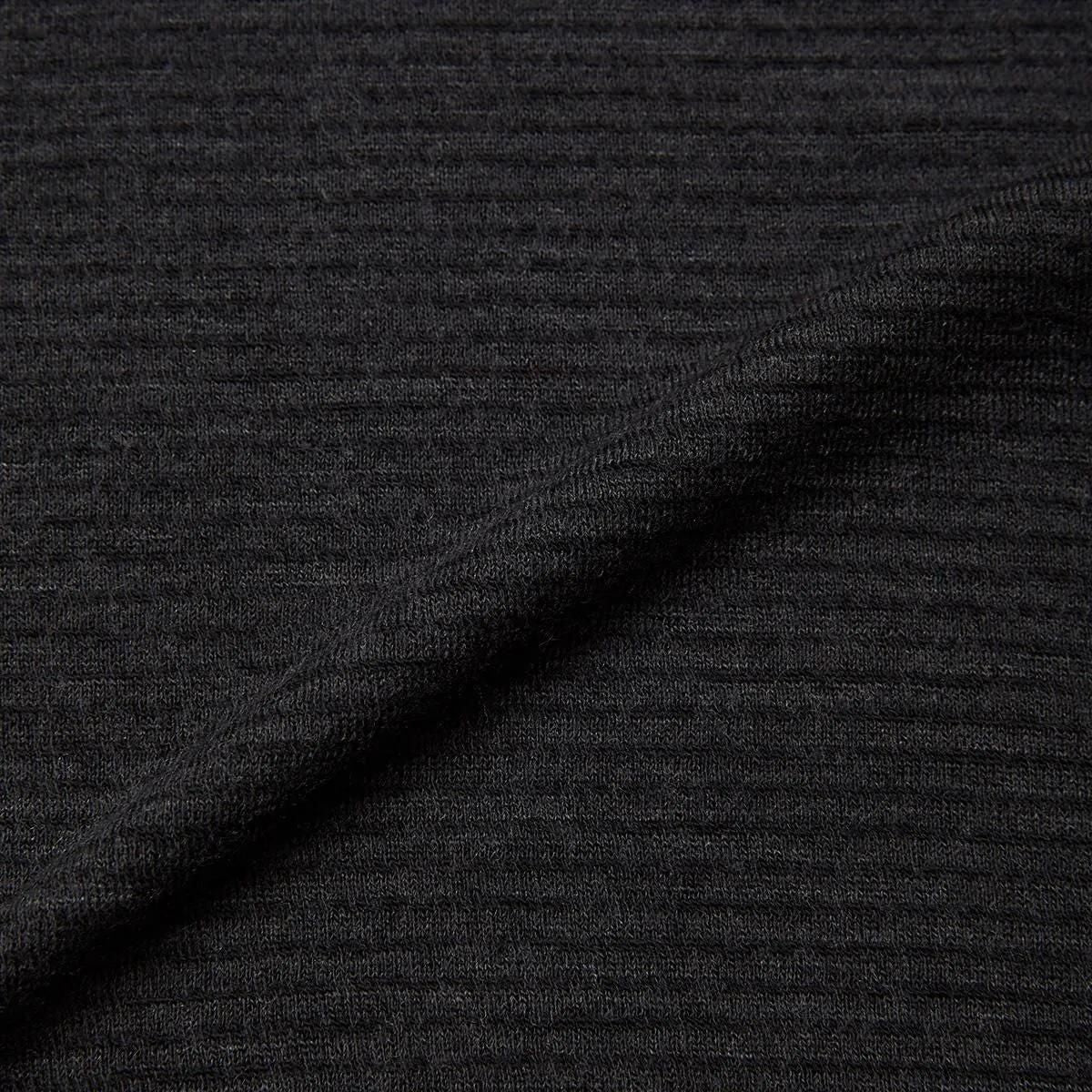 SUPER FINE WOOL COTTON TURTLE-NECK TOP (BLACK × CHARCOAL)