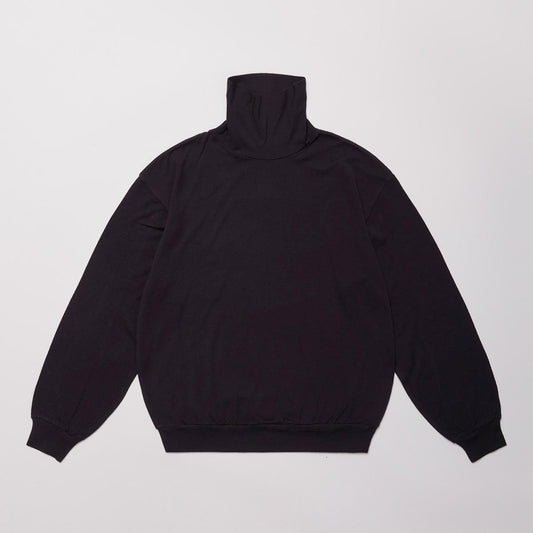 SUPER FINE WOOL COTTON TURTLENECK TOP (FRENCH NAVY)