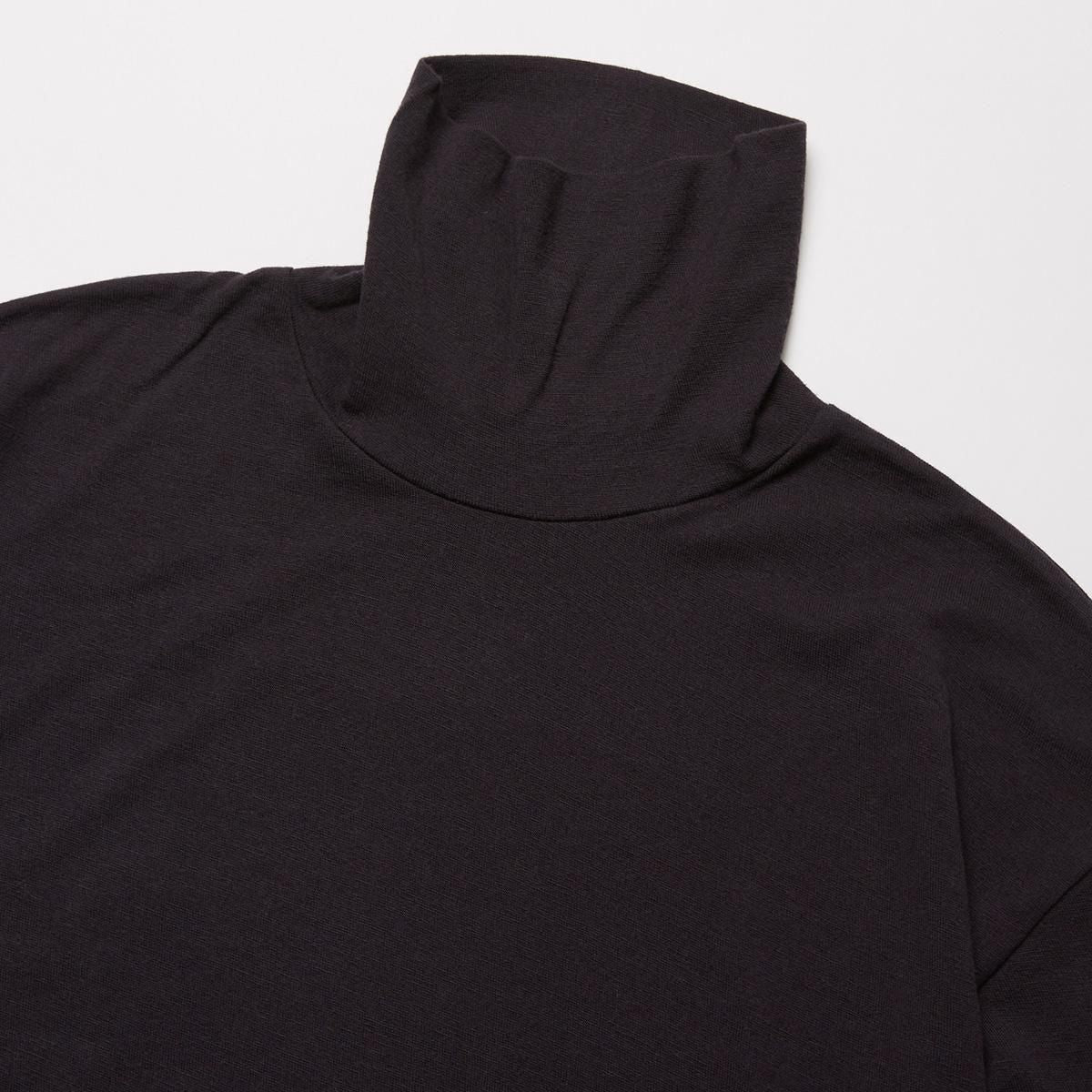 SUPER FINE WOOL COTTON TURTLENECK TOP (FRENCH NAVY)