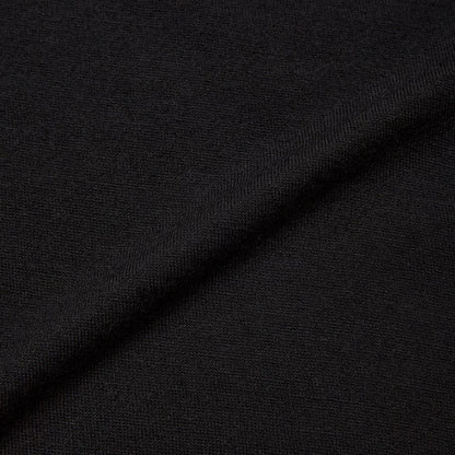 SUPER FINE WOOL COTTON TURTLE-NECK TOP (BLACK)