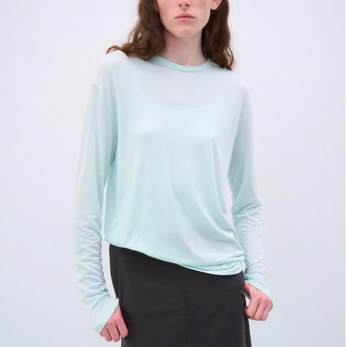 MODAL SILK JERSEY CREWNECK PULLOVER