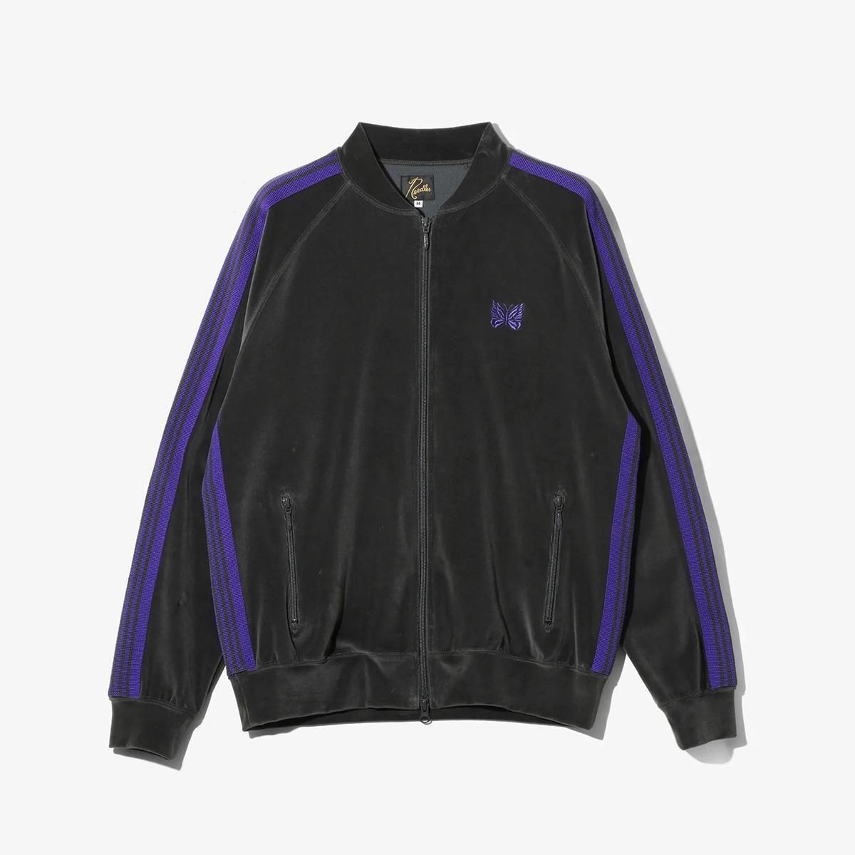 RIB COLLAR TRACK JACKET - C/PE VELOUR