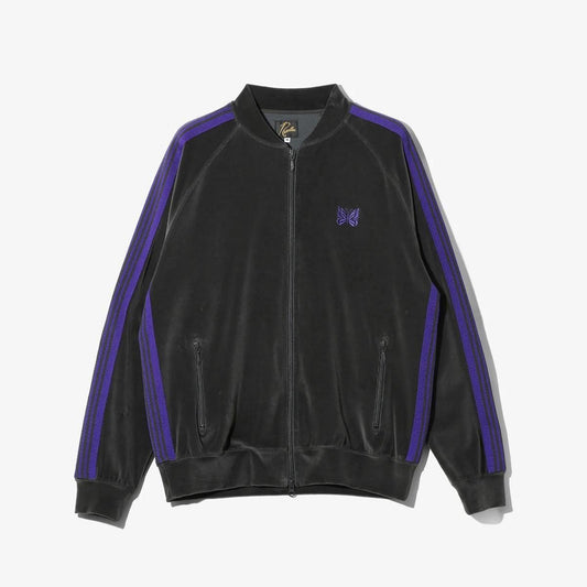 RIB COLLAR TRACK JACKET - C/PE VELOUR