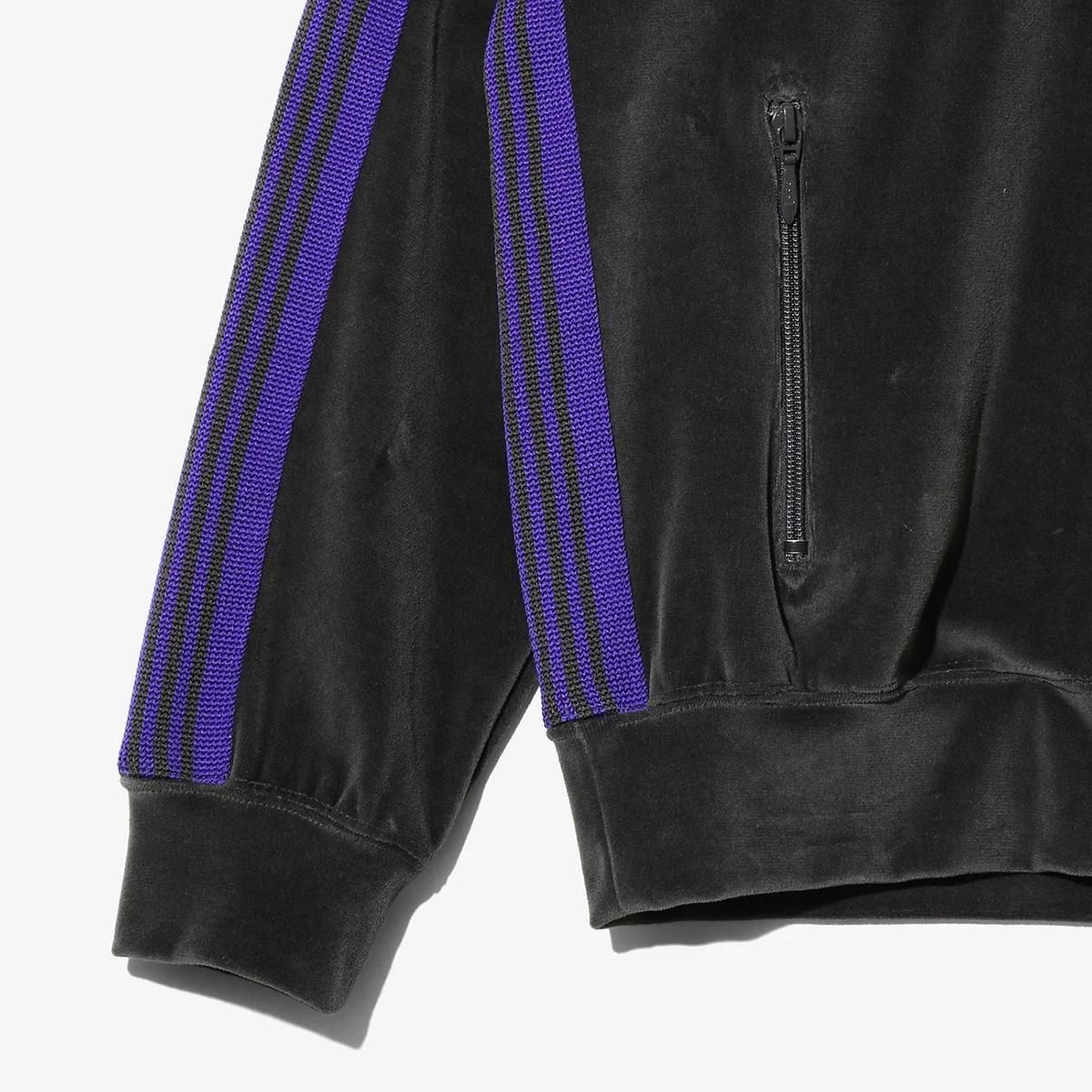 RIB COLLAR TRACK JACKET - C/PE VELOUR