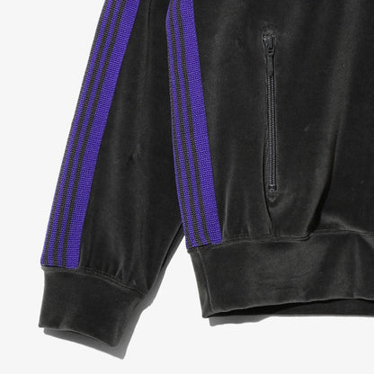 RIB COLLAR TRACK JACKET - C/PE VELOUR