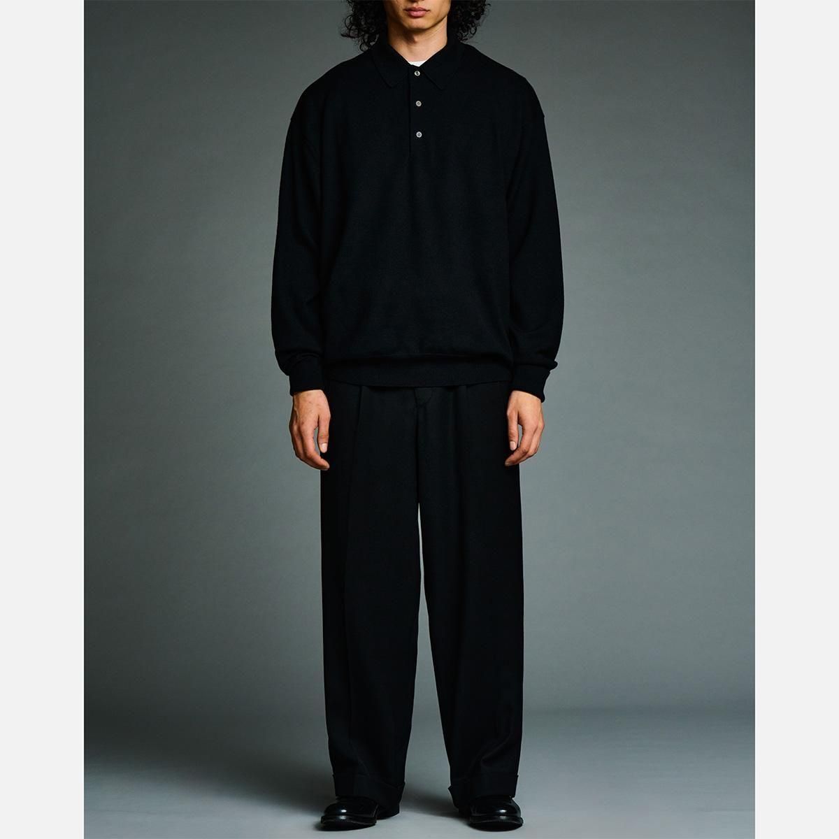 WOOL KNIT L/S POLO SHIRTS