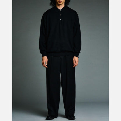 WOOL KNIT L/S POLO SHIRTS