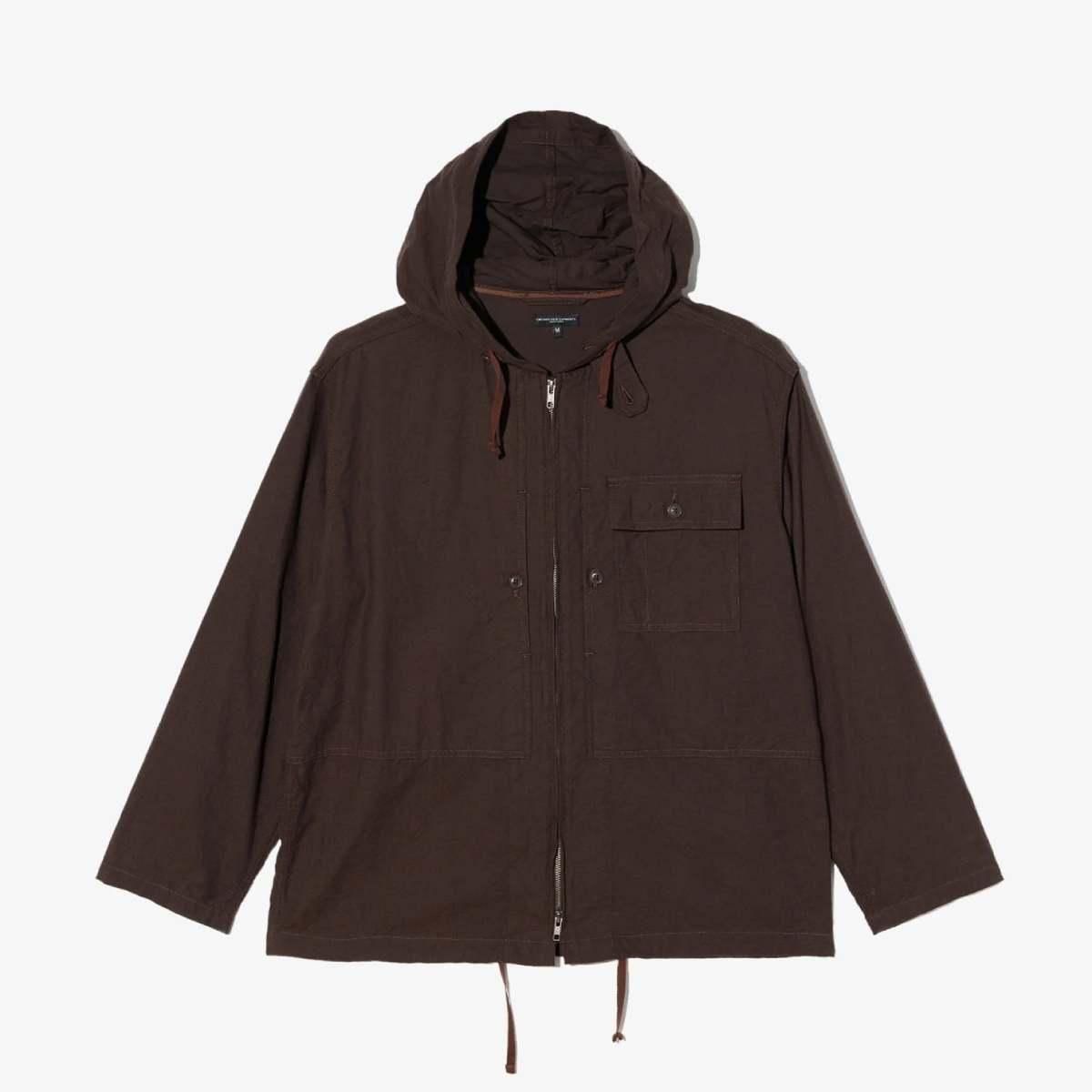 ZIP HOODED SHIRT - COTTON BRUSHED TWILL