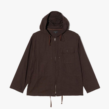 ZIP HOODED SHIRT - COTTON BRUSHED TWILL