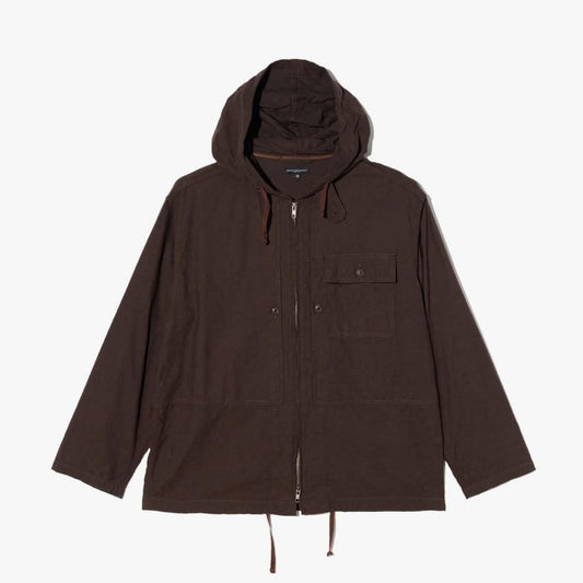 ZIP HOODED SHIRT - COTTON BRUSHED TWILL