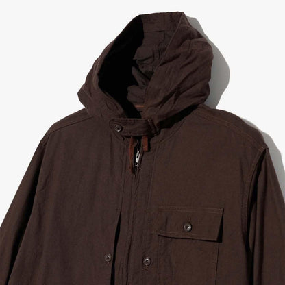 ZIP HOODED SHIRT - COTTON BRUSHED TWILL