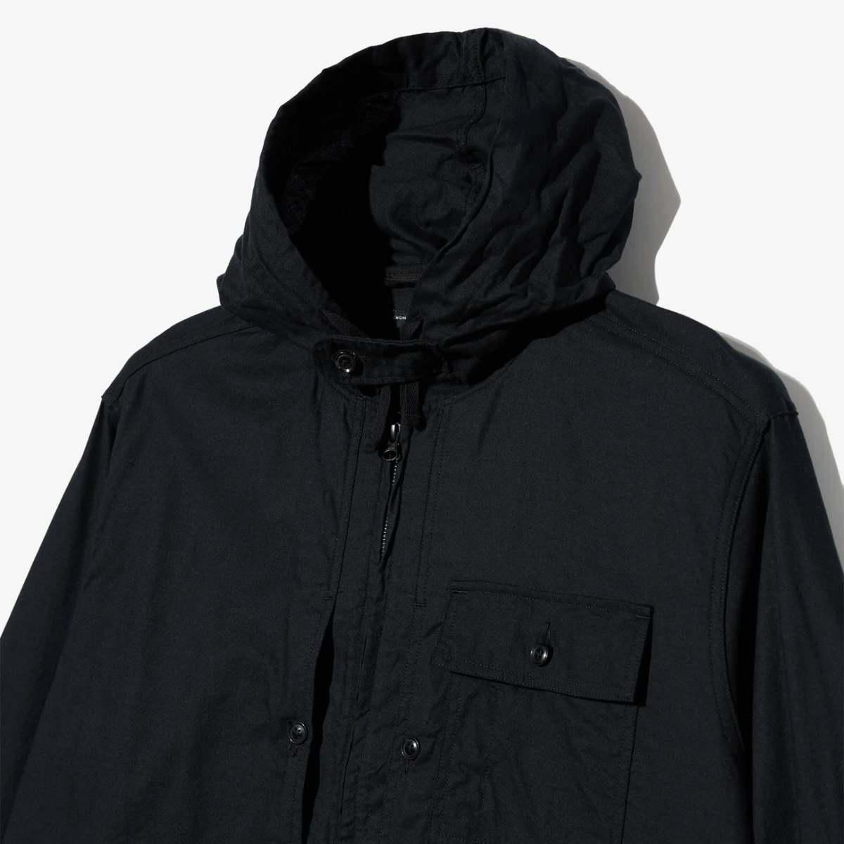 ZIP HOODED SHIRT - COTTON BRUSHED TWILL