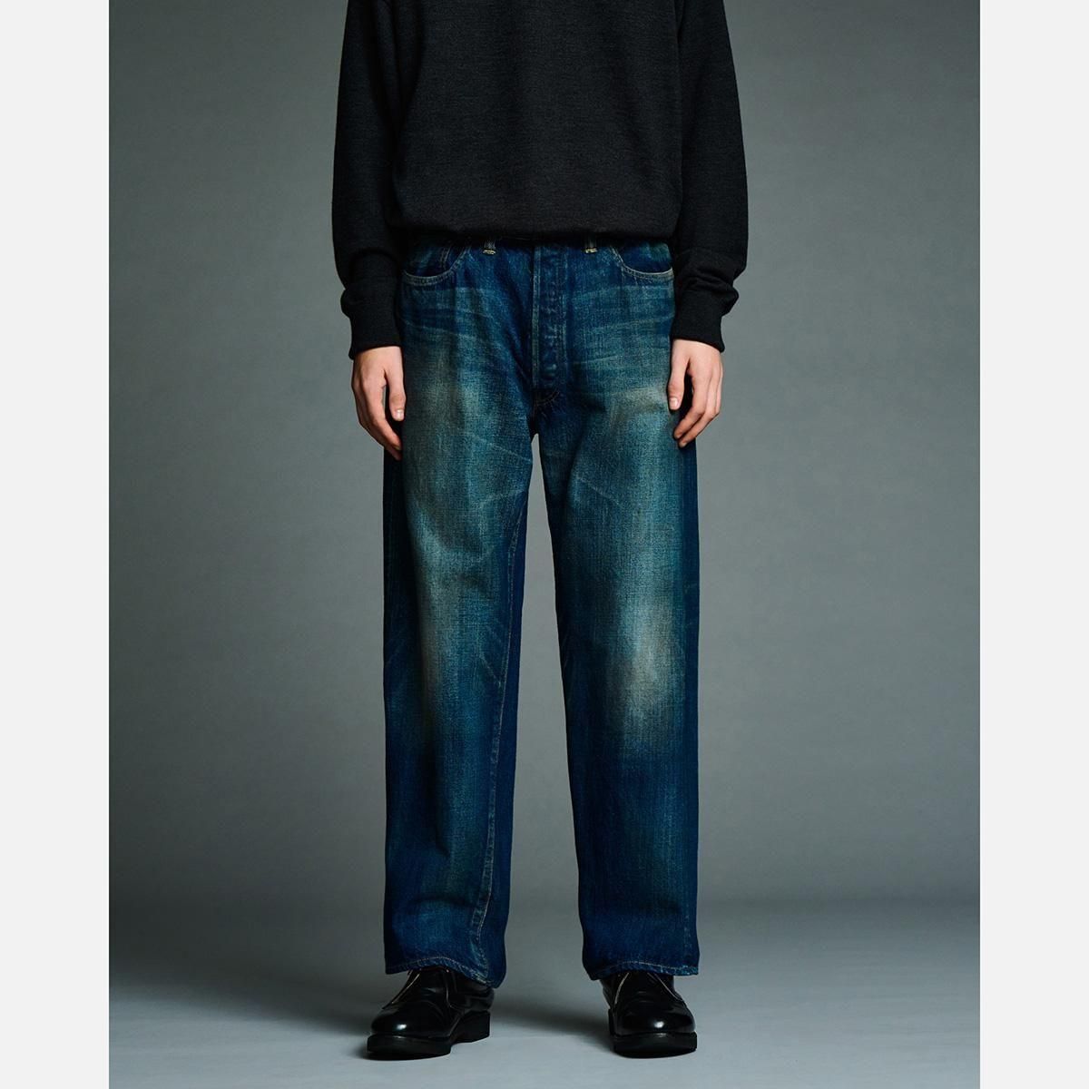 VINTAGE WASHED 스트레이트 데님 팬츠