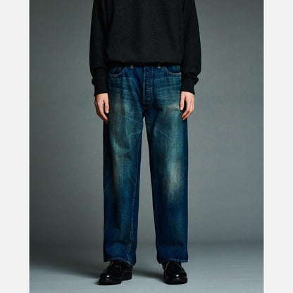 VINTAGE WASHED 스트레이트 데님 팬츠