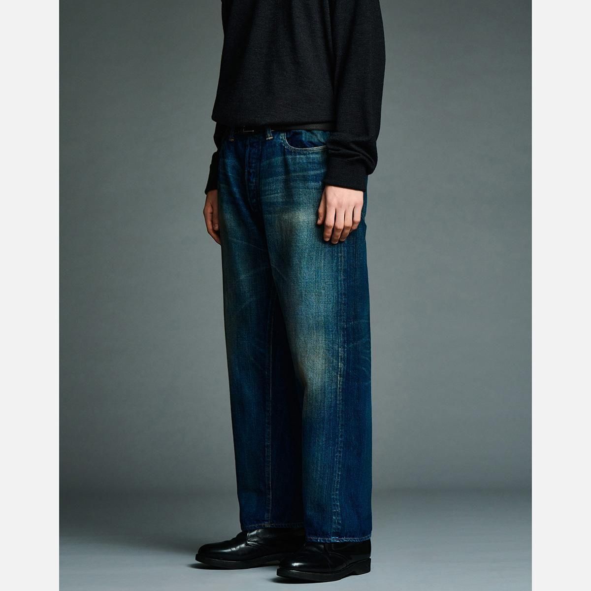 VINTAGE WASHED 스트레이트 데님 팬츠