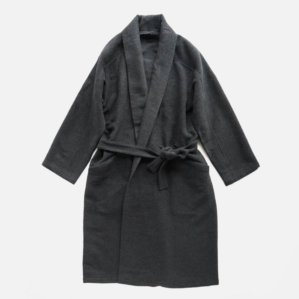 Wool Silk Camel Hanten Long Coat (with belt)