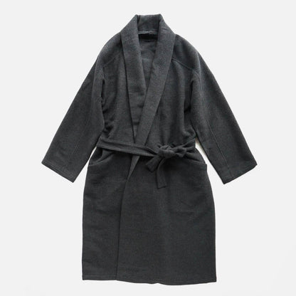 Wool Silk Camel Hanten Long Coat (with belt)