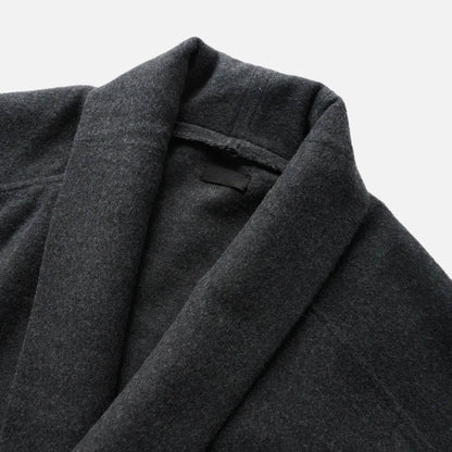 Wool Silk Camel Hanten Long Coat (with belt)