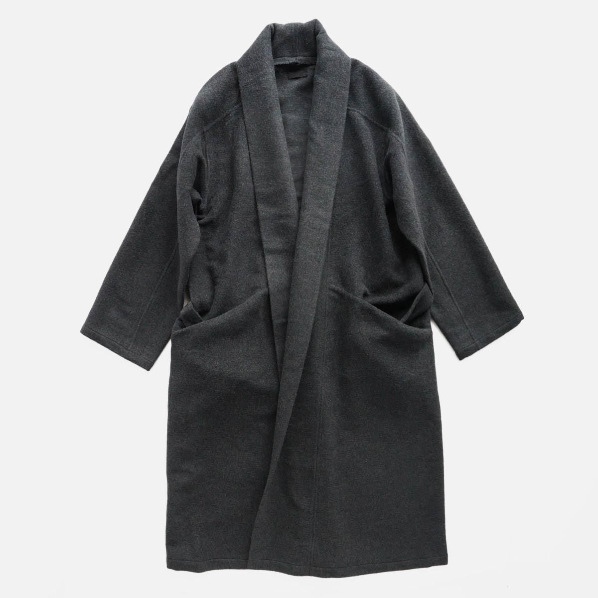 Wool Silk Camel Hanten Long Coat (with belt)