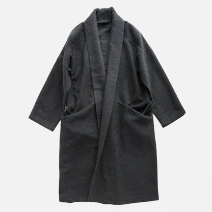 Wool Silk Camel Hanten Long Coat (with belt)