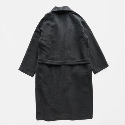 Wool Silk Camel Hanten Long Coat (with belt)