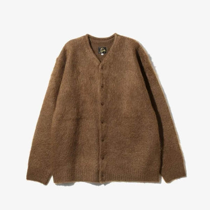 MOHAIR CREWNECK CARDIGAN - SOLID