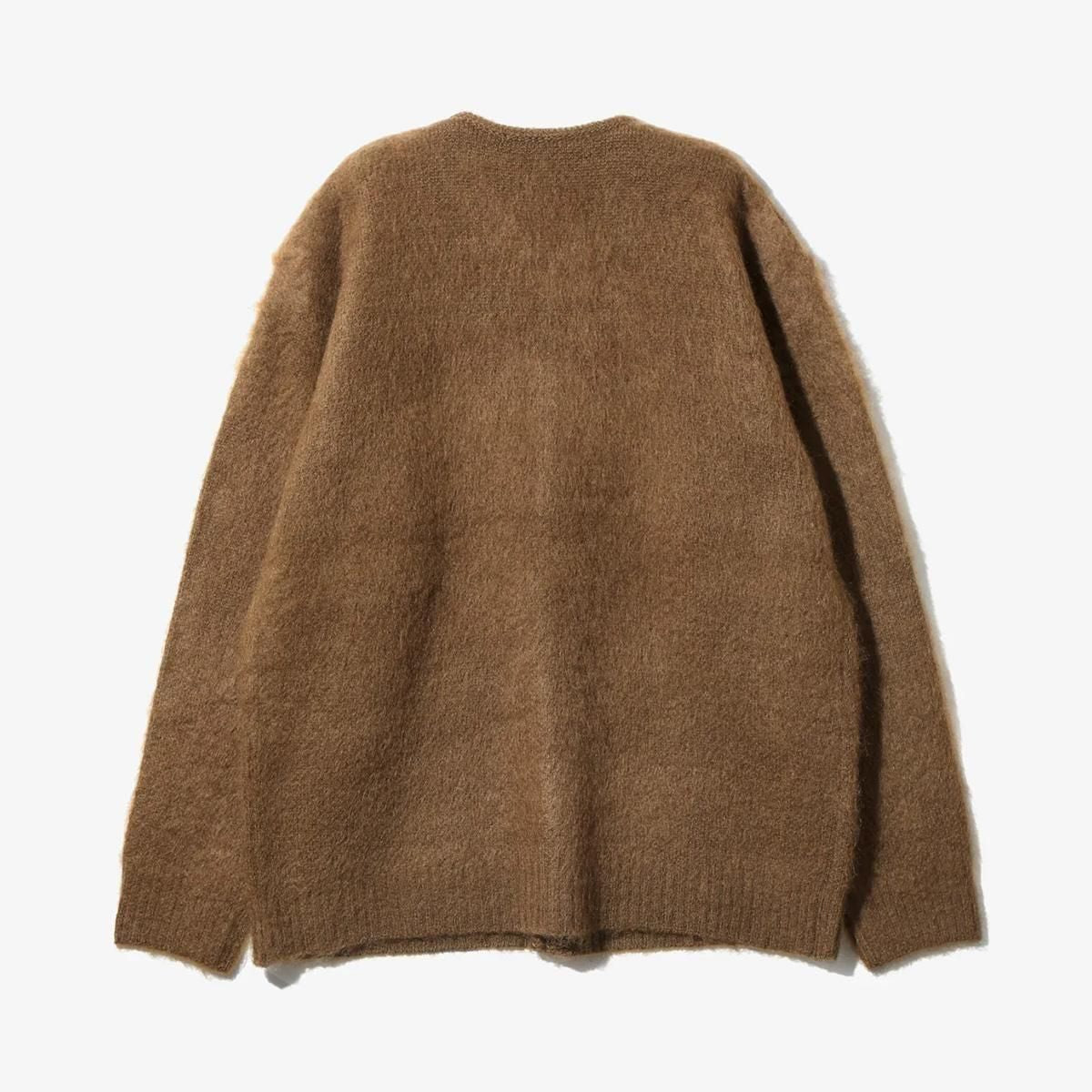MOHAIR CREWNECK CARDIGAN - SOLID