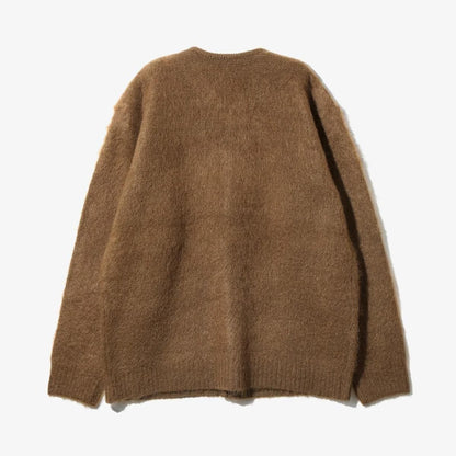 MOHAIR CREWNECK CARDIGAN - SOLID