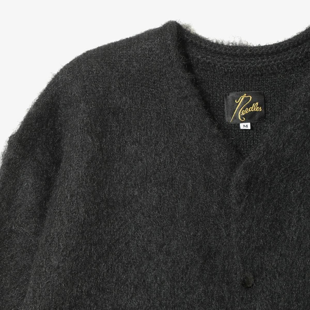 MOHAIR CREWNECK CARDIGAN - SOLID