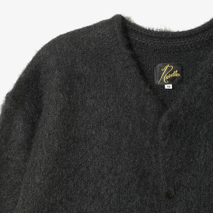 MOHAIR CREWNECK CARDIGAN - SOLID