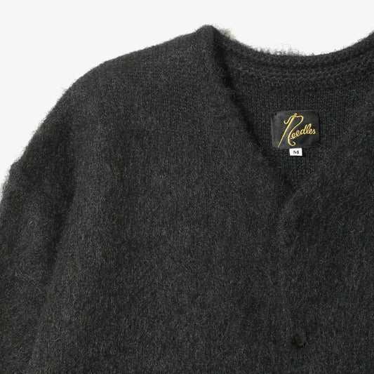 MOHAIR CREWNECK CARDIGAN - SOLID