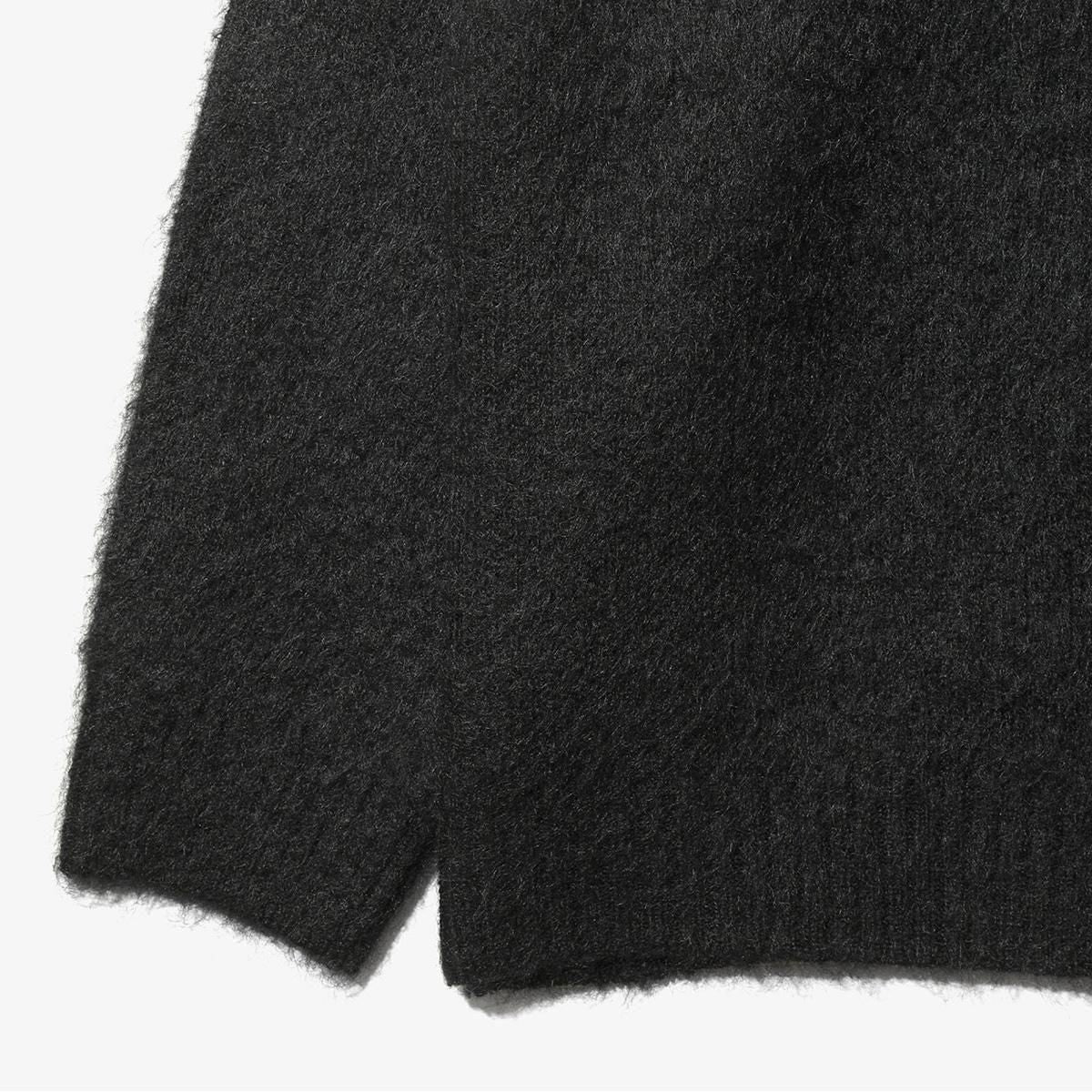 MOHAIR CREWNECK CARDIGAN - SOLID