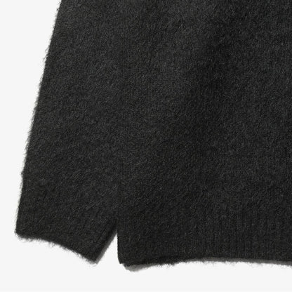 MOHAIR CREWNECK CARDIGAN - SOLID
