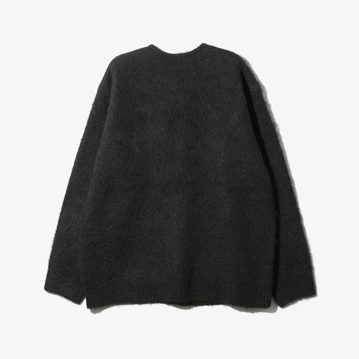 MOHAIR CREWNECK CARDIGAN - SOLID